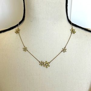 Diamonique Color Floral Necklace, Sterling Silver. Lemon sapphire.